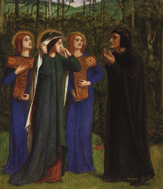 Dante Gabriel Rossetti The Meeting of Dante and Beatrice in Paradise Spain oil painting art